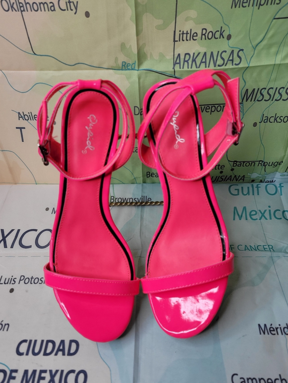 Qupid Hot Pink Ankle-Strap Women's Sandals 8.5